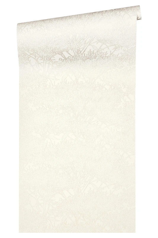 Architects Paper Absolutely Chic 369727 36972-7 Non-Woven Wallpaper with Floral Flowers 10.05 m x 0.53 m Metallic Cream White Made in Germany