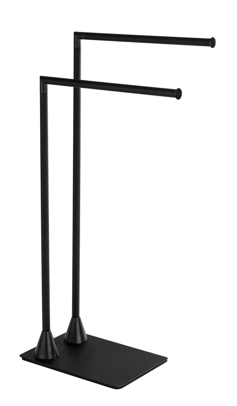 WENKO Hella Towel Stand, Autoportante, Acciaio, Nero Opaque, 43.5 x 78.5 x 20 cm
