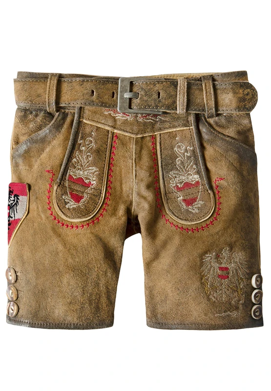 Stockerpoint Boy's Hose Austria Jr. Lederhosen, Multicolour, 110/116 (Size:)