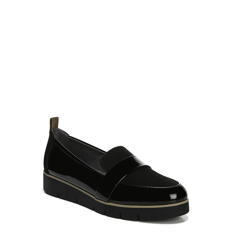Dr. Scholl's Shoes Women's Webster Loafer, Black Patent Microfiber, 6 UK