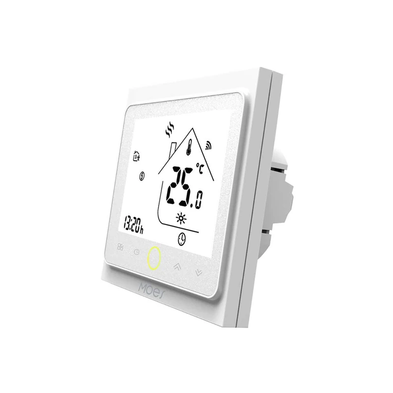 MOES WiFi Smart Thermostat, Tuya Temperature Controller, Smart Life Tuya APP Remote Control for Water Gas Boiler Heating, 5+1+1 Programmable Compatible with Alexa Google Home, 2.4Ghz WiFi Only, White