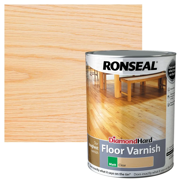 Ronseal Diamond Hard Floor Varnish Clear Matt 5L