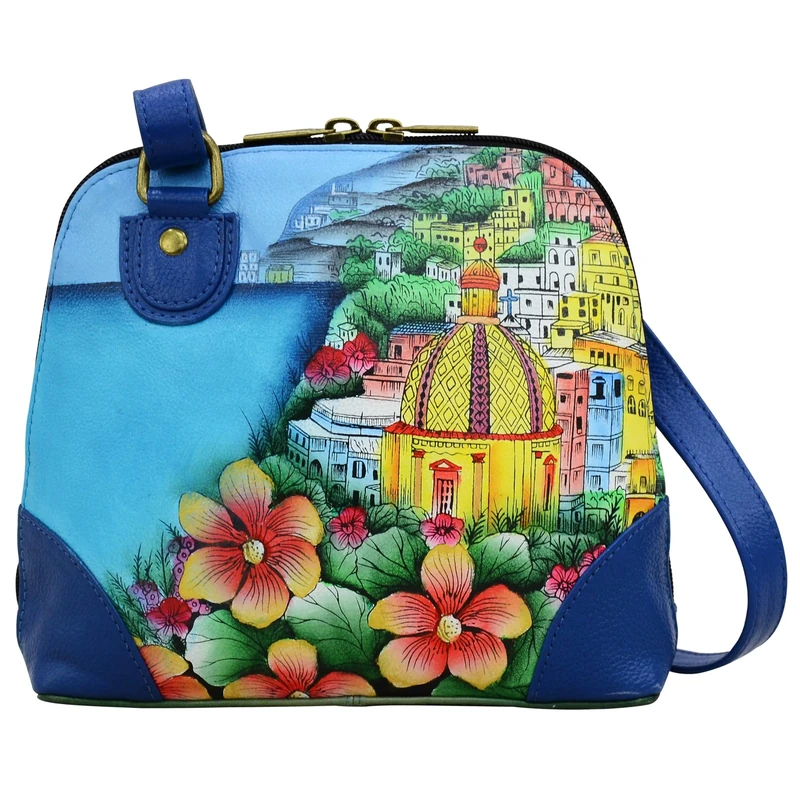 Anna by Anuschka Women's Hand Painted Leather Small Multi Compartment Zip-Around Organizer Original Artwork, Amalfi Dawn, One Size