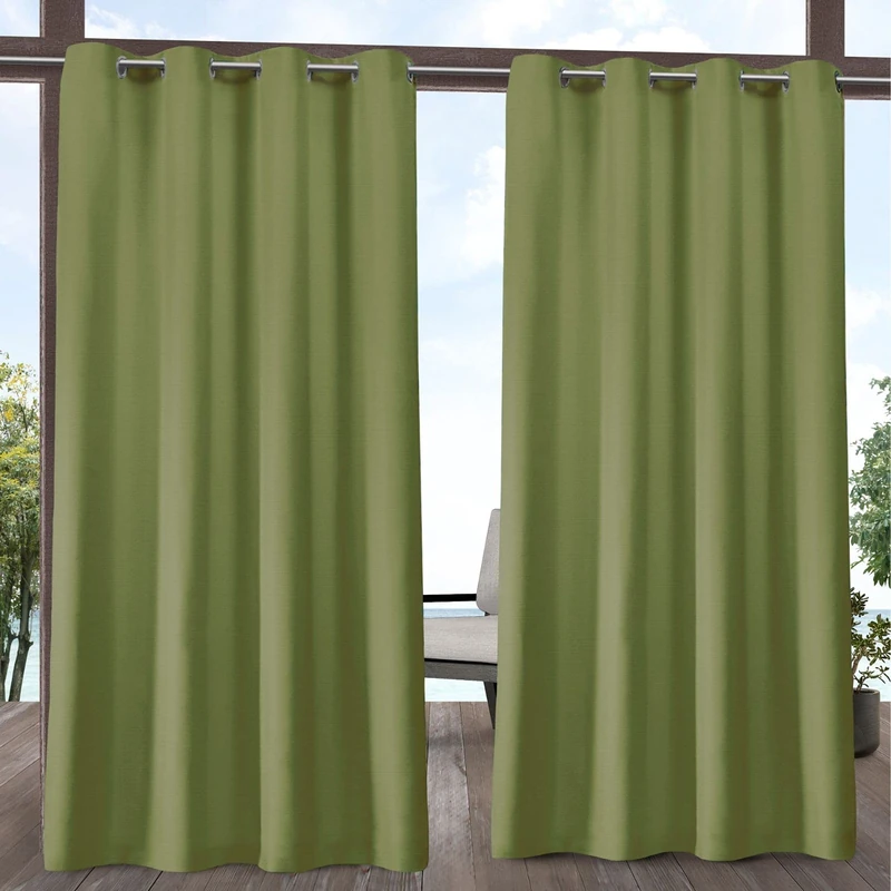 Exclusive Home Curtains Panel Pair, Polyester, Kiwi Green, 54x108