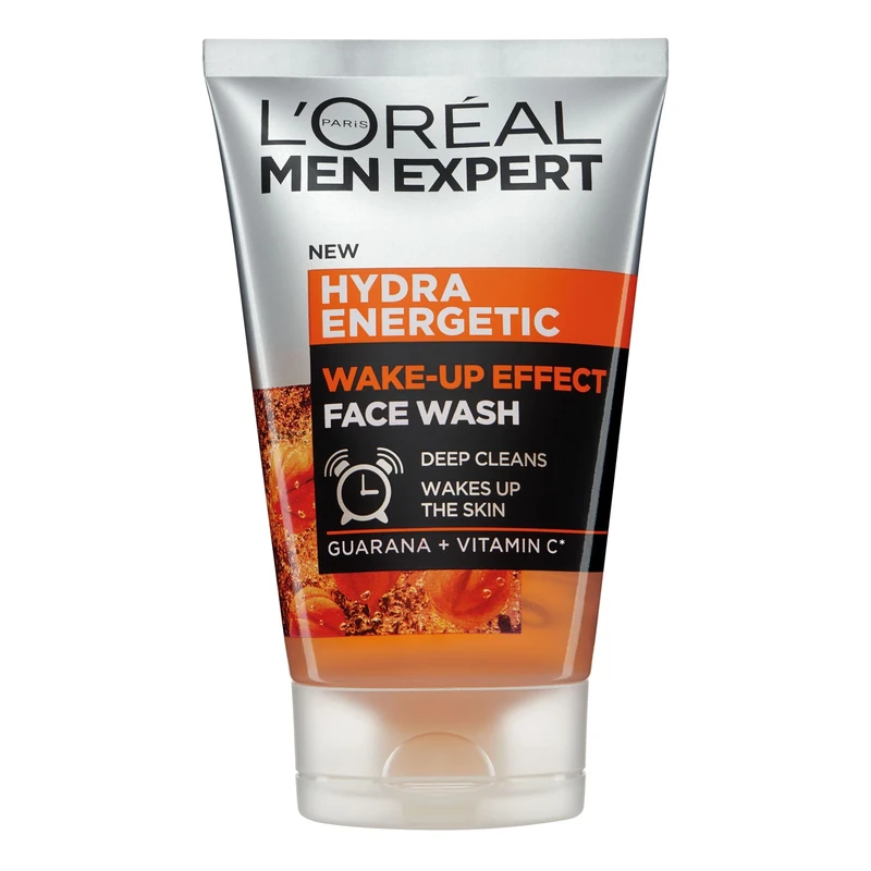 L’Oréal Paris Men Expert Wake-up Effect Face Wash 100ml, Hydra Energetic Face Wash With Vitamin C*, for Dull and Tired-Looking Skin, Cleanses Pores and Energises Skin