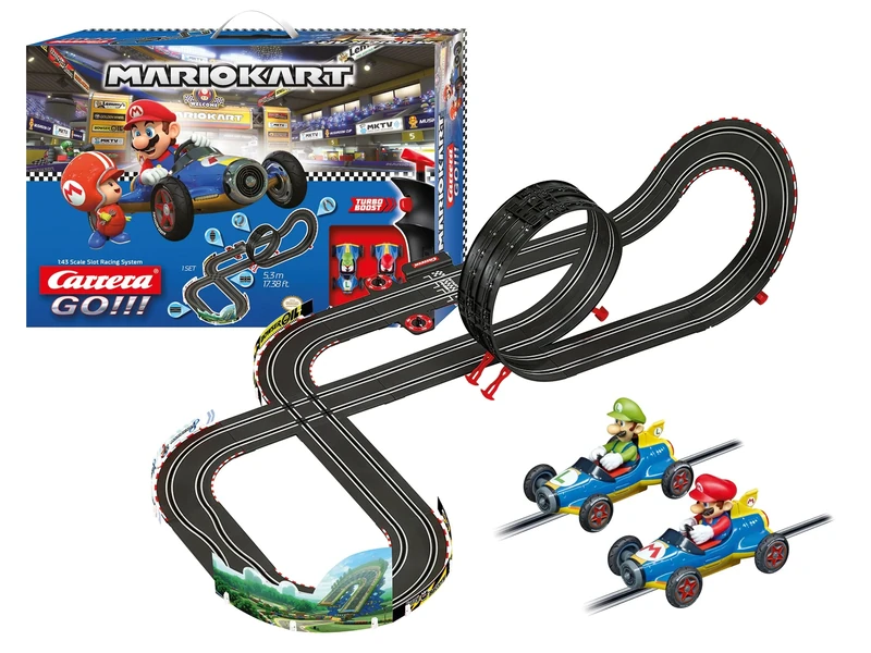 Carrera GO !!! Nintendo Mario Kart Mach 8 Race Track Set | 5.3m electric track with Mario & Luigi toy cars | with 2 hand controls & track parts | Toys for children from 6 years