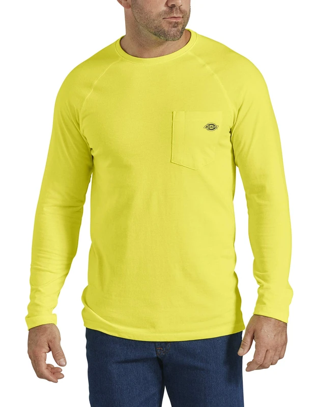 Dickies Men's Temp-iq Performance Cooling Long Sleeve T-Shirt, Bright Yellow, XL