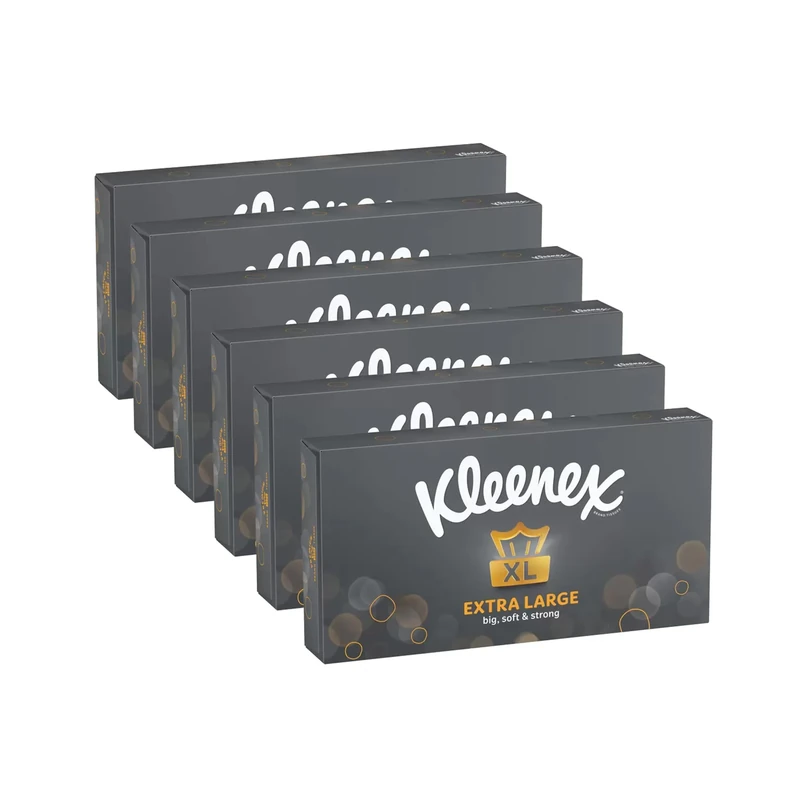 Kleenex Extra Large Facial Tissue for Men 2ply 90 Sheets, Pack of 6