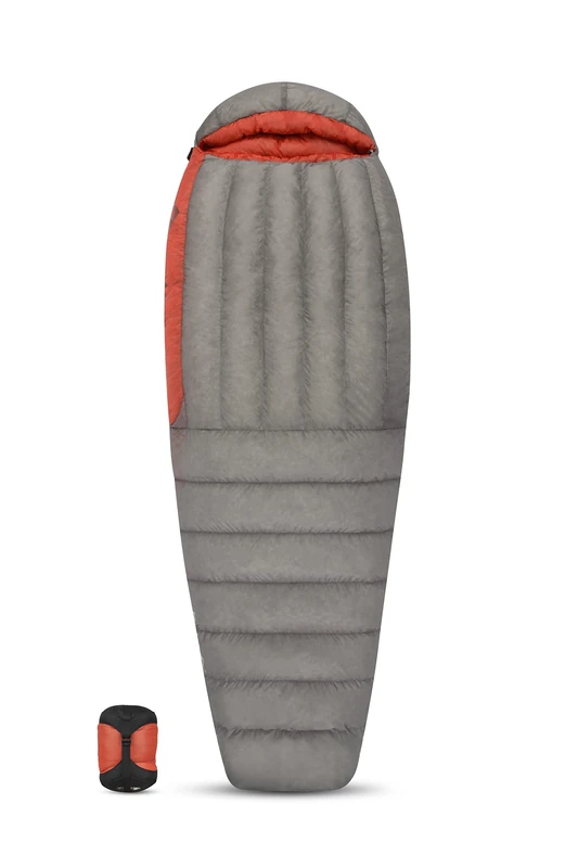 SACO DE DORMIR - 850+ Fill Down Flame FmII - Women's R Right Zip Color: gris oscuro/granate