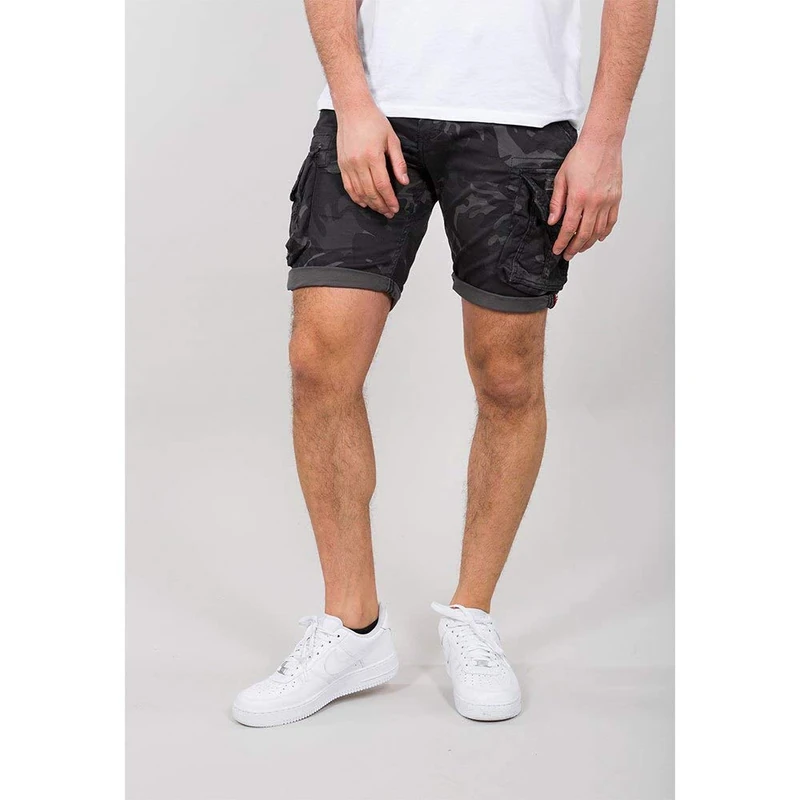Alpha Industries Crew Short Camo for Men Cargo, Black, 34