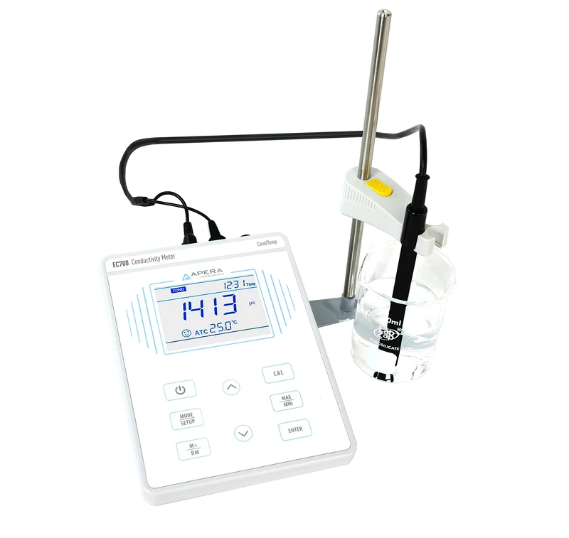 Apera Instruments EC700 Benchtop Conductivity Meter Kit (Equipped with 2301T-F Combination Conductivity Electrode; Accuracy: ±1% F.S, Range: 0 to 200.00 mS/cm)