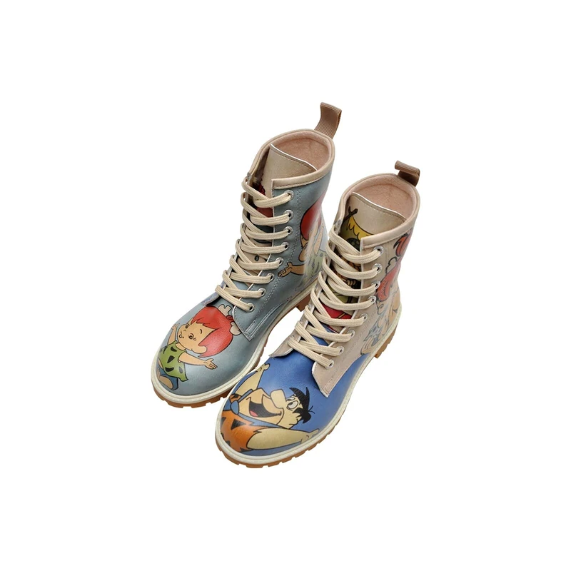 DOGO WB Vegan Women's Ankle Boots - Family Rocks, beige, 7 UK