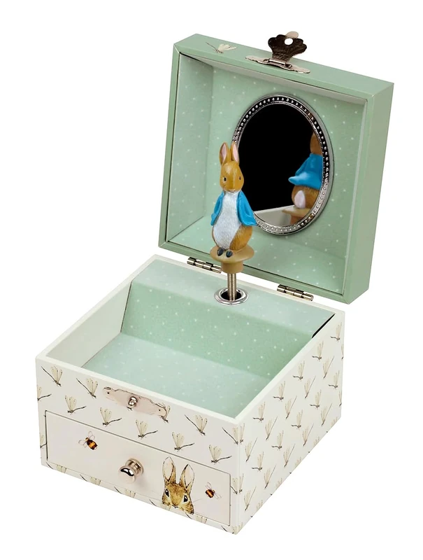 Trousselier - Pierre Lapin - Peter Rabbit. - Treasures & Musical Jewellery Box - Ideal Gift for Children - Music Lullaby by Mozart - Green - Image 1