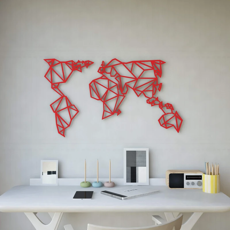 Homemania Wall Decoration, Steel, red, 100 x 0.15 x 58 cm