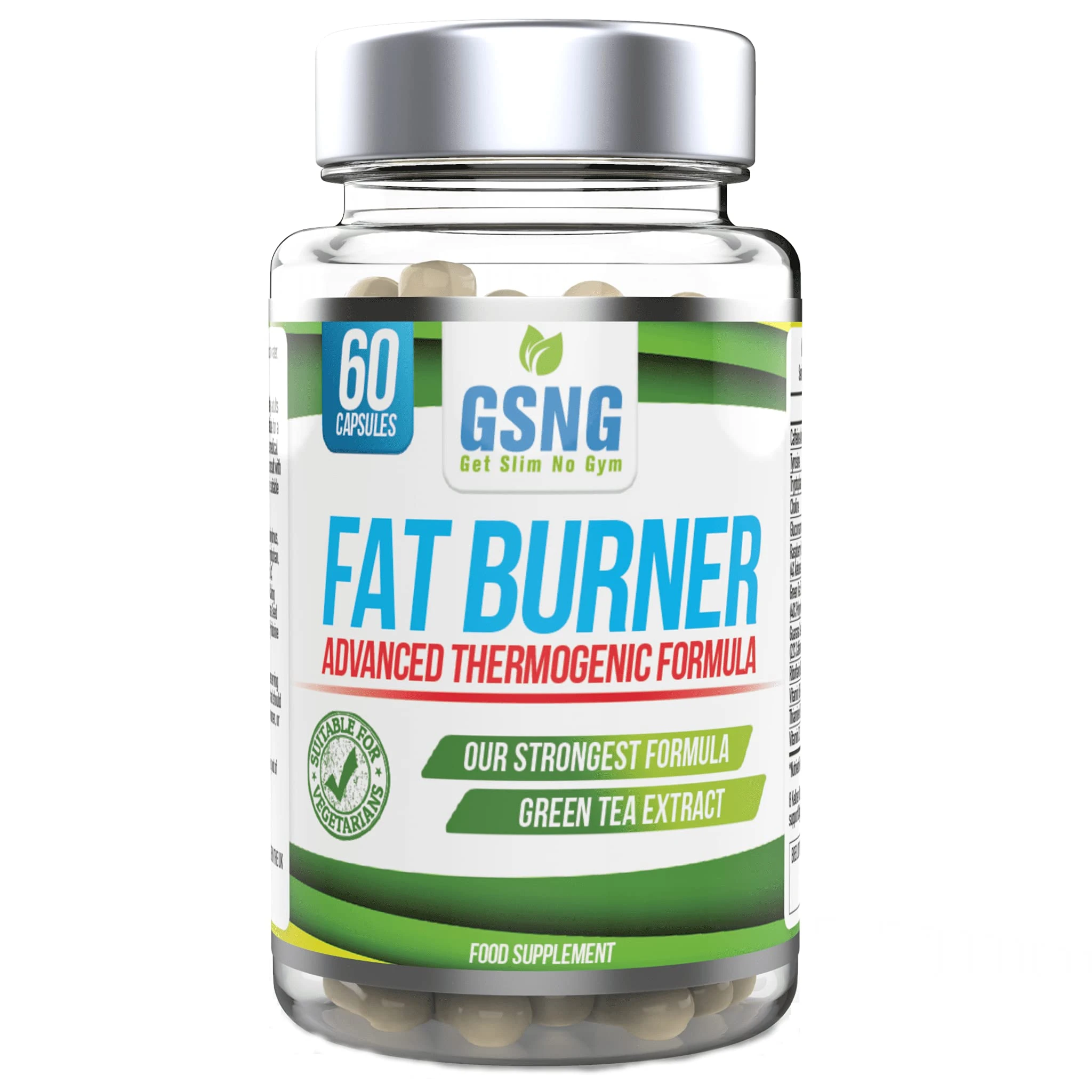 Fat Burner Weight Loss Pills – Metabolism Booster, Appetite Suppressant - Green Tea Extract Lean Slimming Diet Supplement for Men & Women - UK Premium Manufacture - 60 Vegetarian Capsules – GSNG