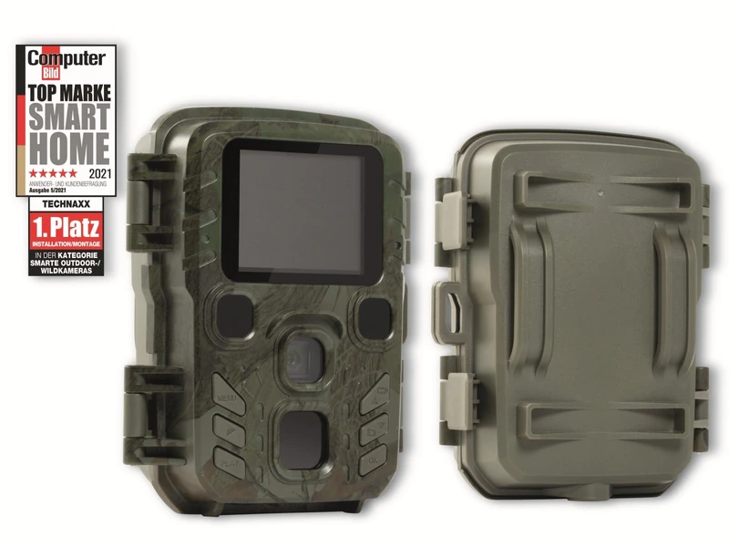 Technaxx Trail Camera with Motion Sensor & Night Vision – Full HD 1080p Wildlife Camera with PIR Sensor, IR LEDs for Night Photos, 12 MP Images, 1.9” TFT Display – Test Winner Nature Wild Cam - TX-117