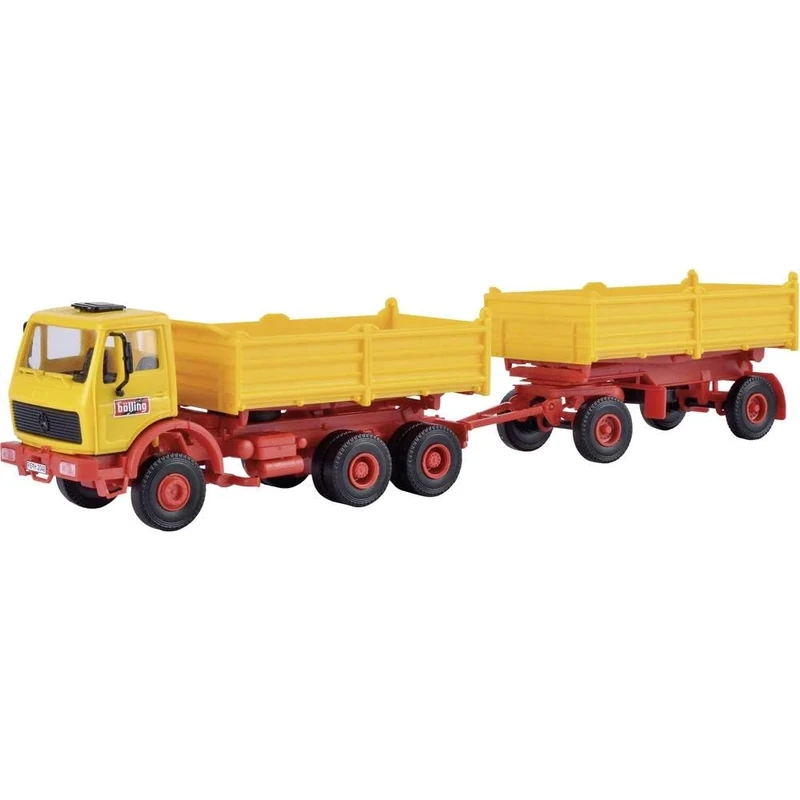 Kibri 14122 H0 Construction Vehicle Model Mercedes Benz Dumper with Trailer Edition Emil Bölling