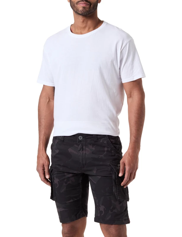 Alpha Industries Crew Short Camo for Men Cargo, Black, 36