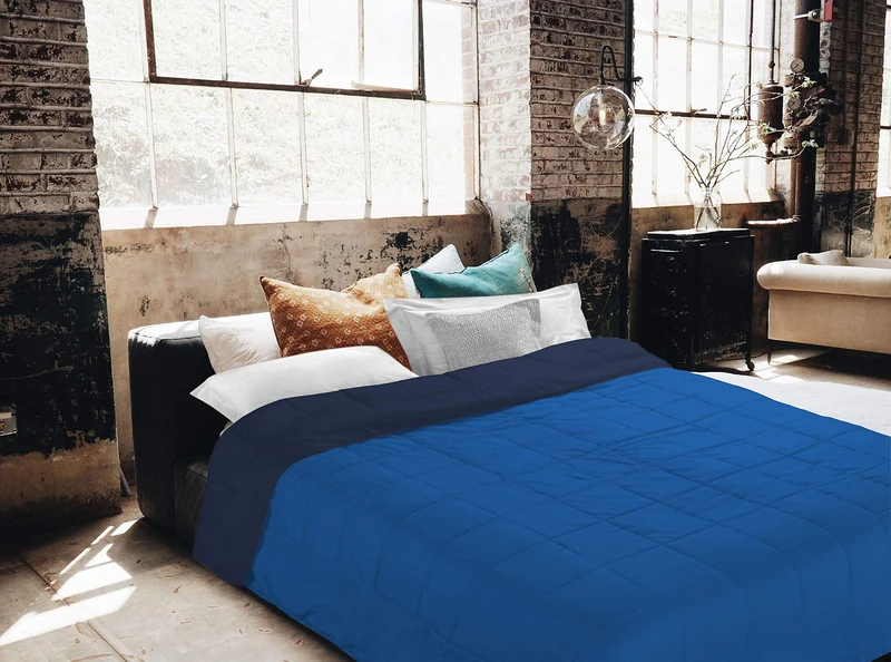 Italian Bed Linen Dreams and Capricci Summer Duvet, Microfibre 1 Seat Blu Scuro/Royal
