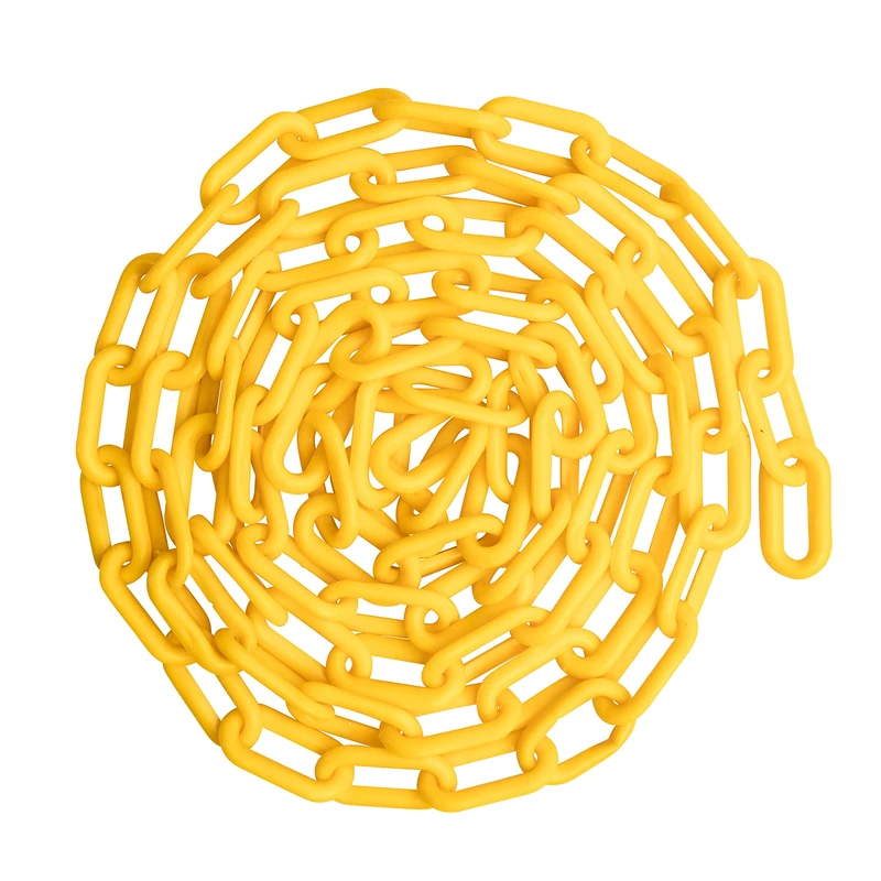 US Weight (Made in USA) 2" x 100' Yellow Plastic Safety Chain ft. SunShield UV Resistant Technology