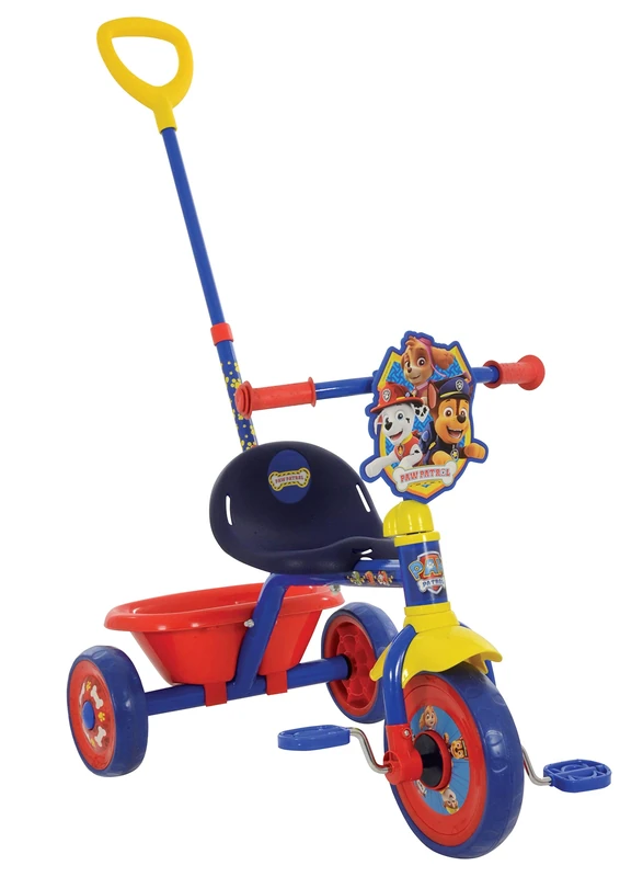 Paw Patrol First Ride On Trike - Licensed Kids' Ride On Toy with Adjustable Handle, Easy-Switch Pedal Clutch, Puncture-Proof Tyres, Steel Frame, Front Mudguard, Rear Storage Suitable age 2 years +