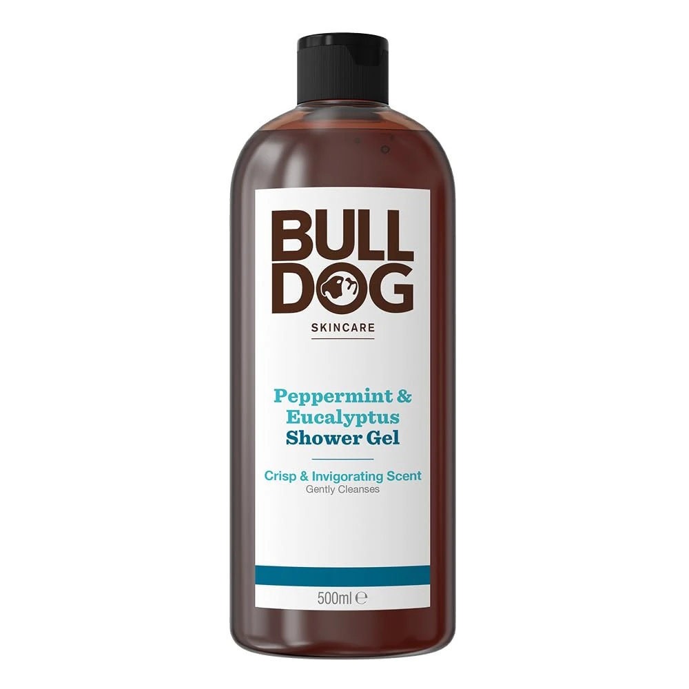 Bulldog Skincare Peppermint & Eucalyptus Shower Gel 500ml Men’s Shower Gel Natural Fragrance