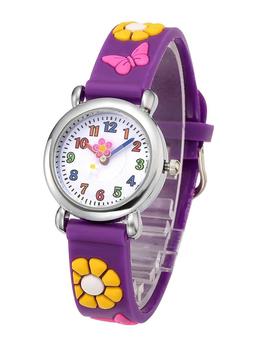 Mixe First Time Teacher Boys Girls Children Kids Analog Wrist Watch Cartoon 3D Band Environment Friendly Silicone ME92 (Z)
