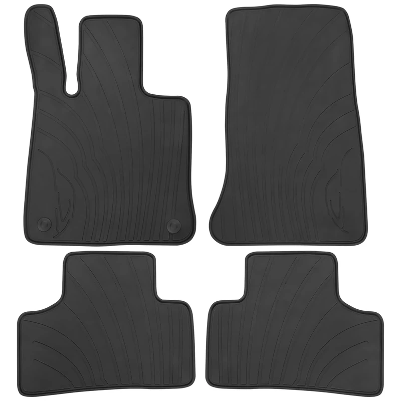 SAN AUTO Car Floor Mat for Mercedes-Benz GLC Custom Fit 2016-2017-2018-2019 Full Black,Rubber Auto Floor Mats All Weather, Heavy Duty & Odorless