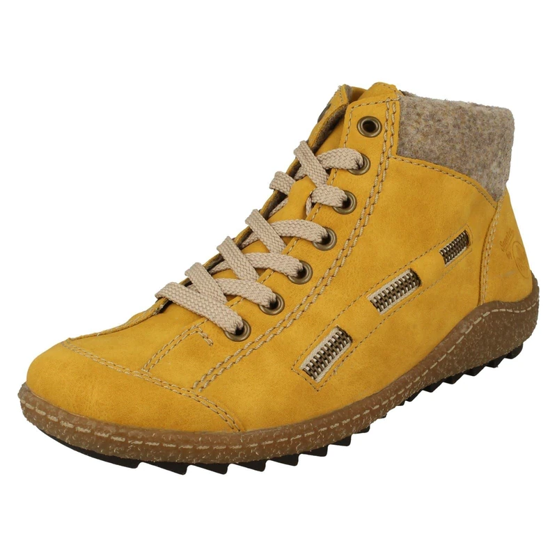 Rieker Herbst/Winter, Women’s Hi-Top Trainers, Yellow (Honig/Wood 69), 9 UK (43 EU)