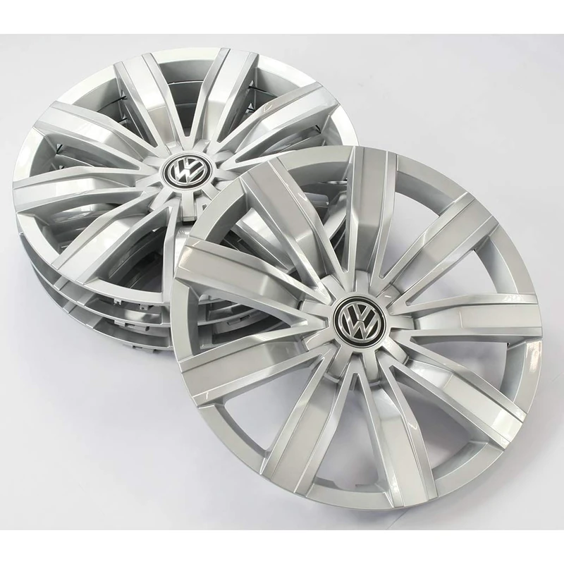 Volkswagen 5NA071457A Wheel Trims Hub Caps 17 Inch Steel Rims Brilliant Silver Set of 4