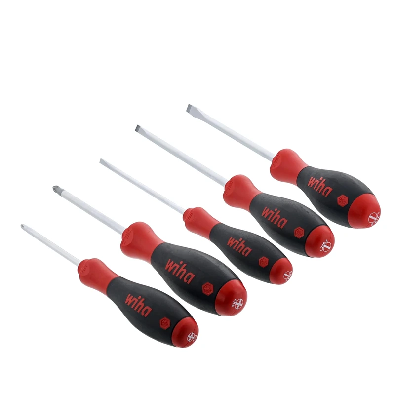 Wiha 30277 SoftFinish Phillips Slotted Screwdriver Set of 5