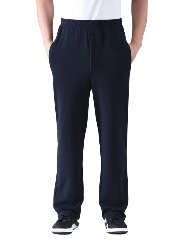 Zoulee Men's Casual Cotton Jogger Sweatpants Zipper Front Pants, Thick Black, X-Large