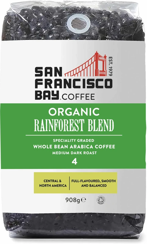 San Fransisco Bay Coffee Beans G, Organic Rainforest Blend, 908 gram