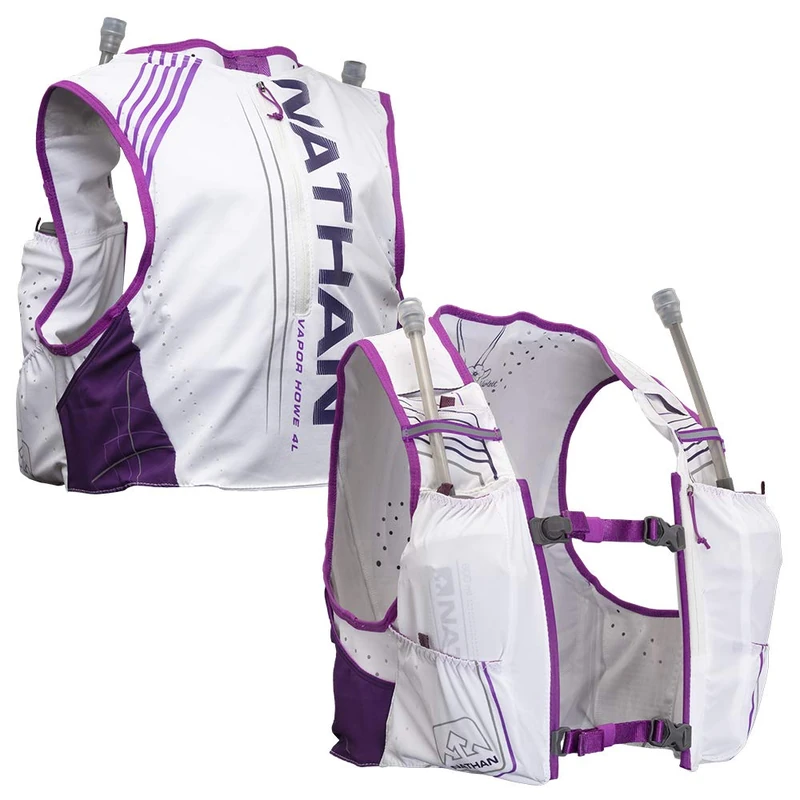 Nathan Women’s Hydration Pack/Running Vest - VaporHowe 4L 2.0-4L Capacity with Twin 20 oz Soft flasks Bottles, Hydration Backpack - Running, Marathon, Hiking, Outdoors, Cycling and More