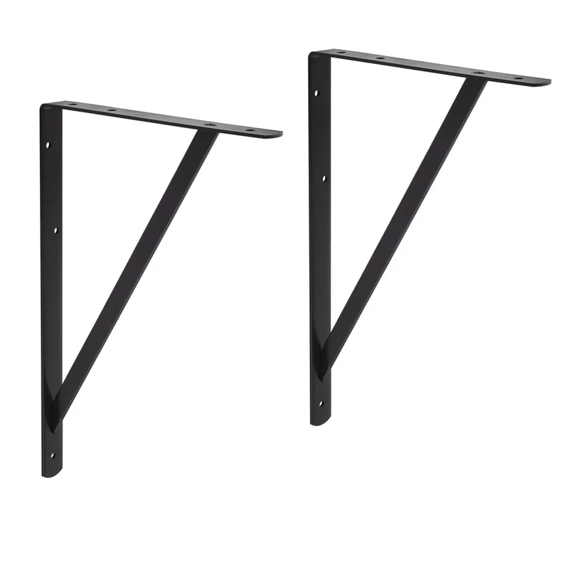 Amazon Basics AB5502 Heavy Duty Shelf Bracket, 30 x 21 cm, 10-Pack, Black