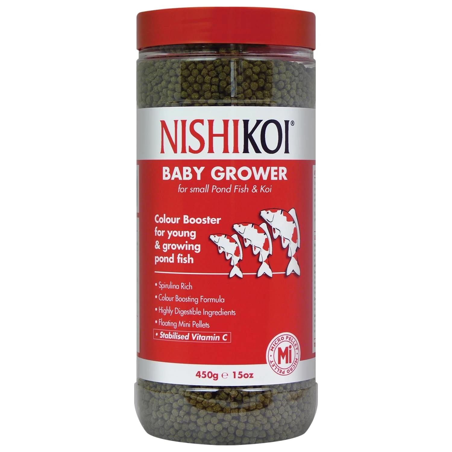 Nishikoi Baby Grower Colour Booster Food for Koi/Pond Fish - Micro Pellets - 450g
