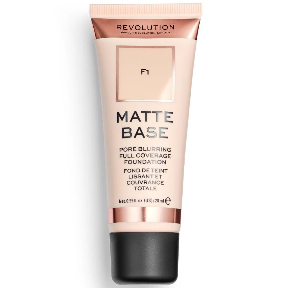 Makeup Revolution, Matte Base, Foundation, F1, 28ml