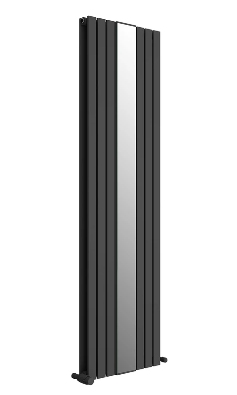 Lyon Anthracite Low Carbon Mild Steel Vertical Flat Double Panel Mirror Heating Radiator - 1800 x 505mm