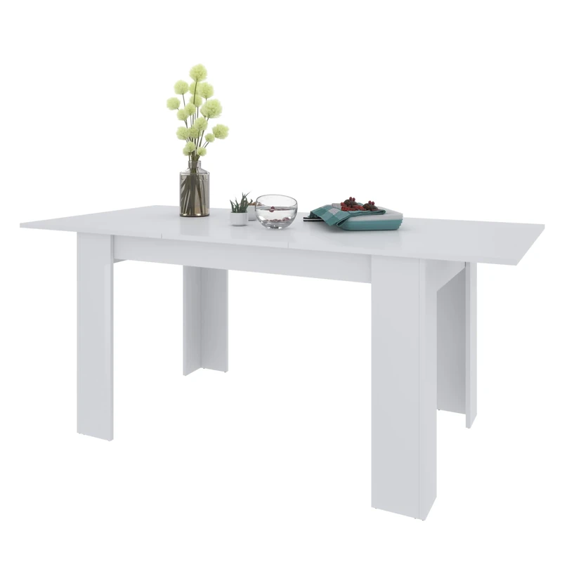 Bricozone Toledo Extendable Dining Table Up to 190 cm, Wooden Coffee Table 140 x 78 x 90 cm, White