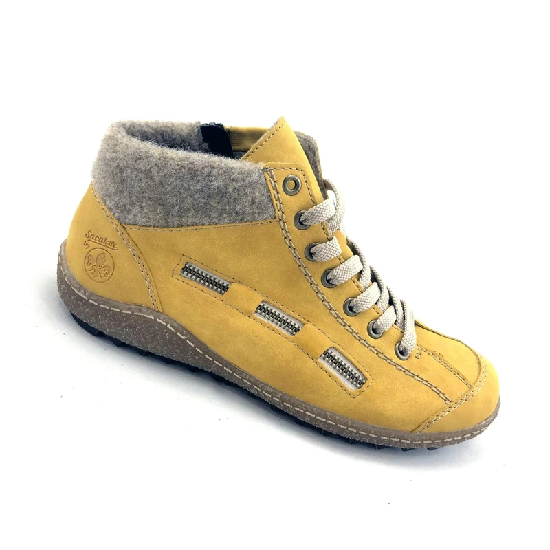 Rieker Herbst/Winter, Women’s Hi-Top Trainers, Yellow (Honig/Wood 69), 8 UK (42 EU)