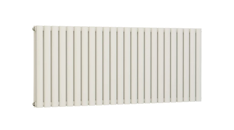 VeeBath RHWD40 Sphinx/Sobek Rennes White Low Carbon Mild Steel Horizontal Oval Double Panel Mirror Bathroom Heating Radiator-600 x 1420mm