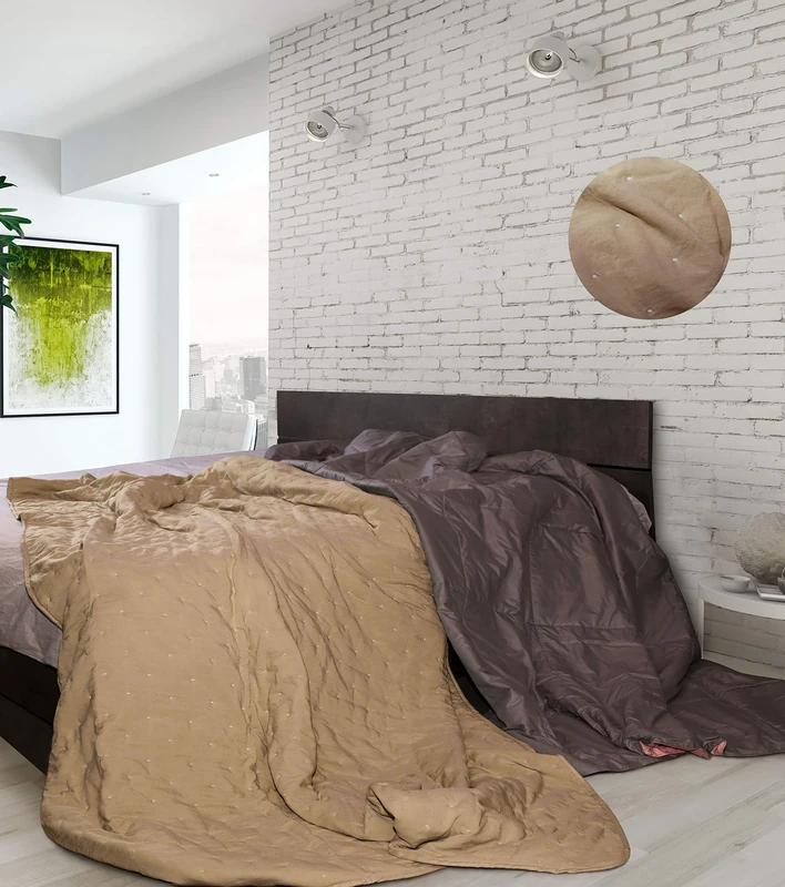 Italian Bed Linen Chic Summer Quilt Brown, Double