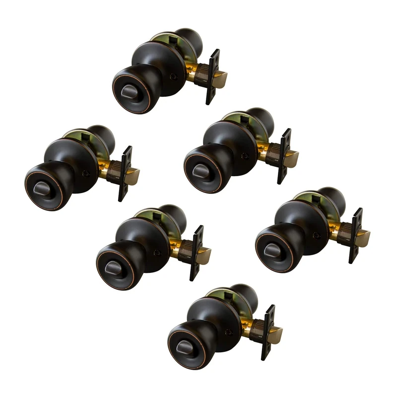 Design House, Oil Rubbed Bronze 190694 6-Pack Terrace 6-Way Latch Privacy Door Knob