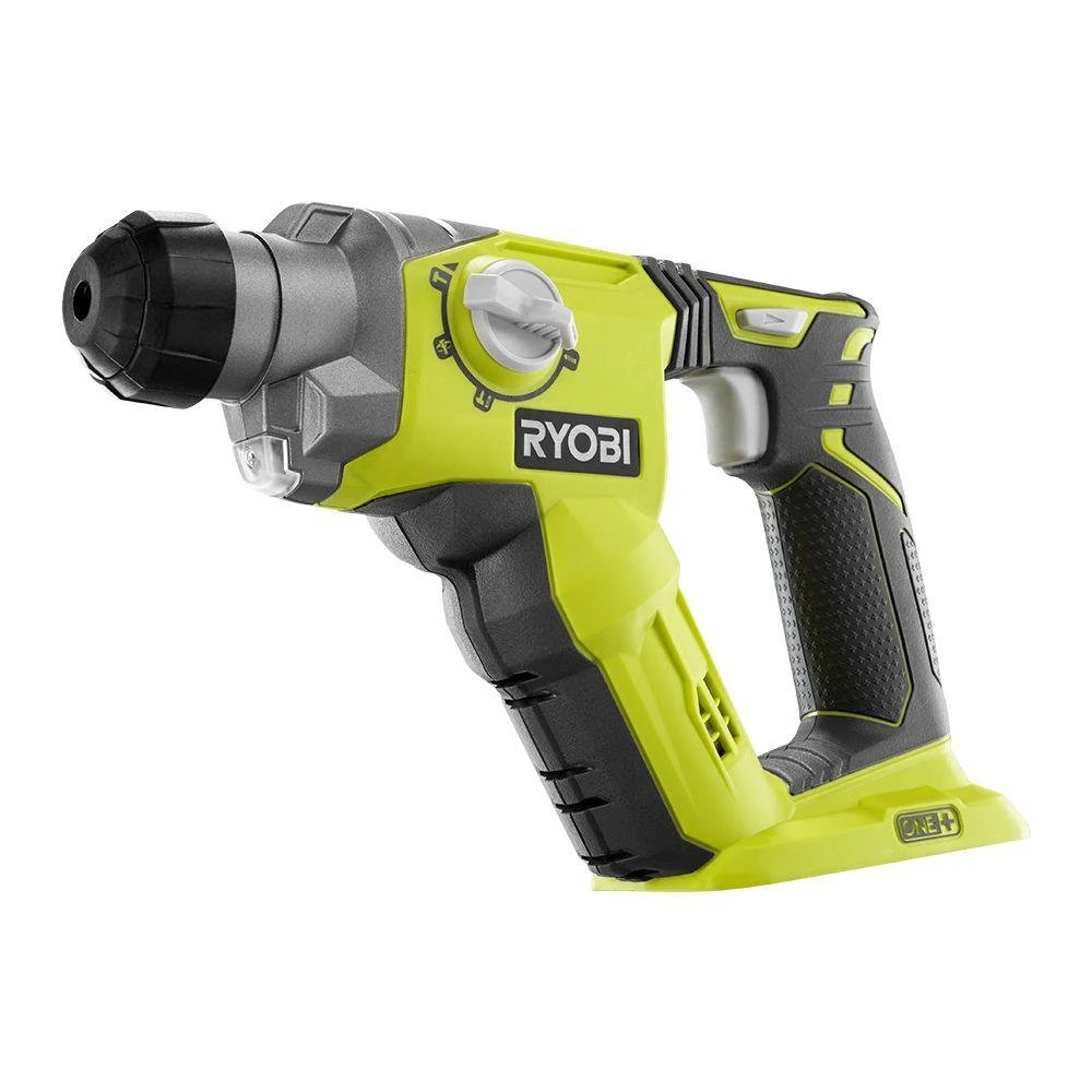 RYOBI 18-Volt ONE+ Lithium-Ion Cordless 1/2 Inch SDS-Plus Rotary Hammer Drill (Tool Only) (Non-Retail Packaging), Clear,white