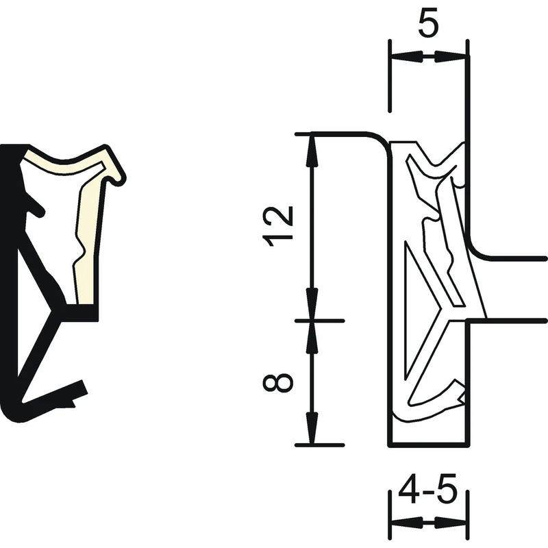 Deventer Winged Gasket SP 125 Plastic Black Colour