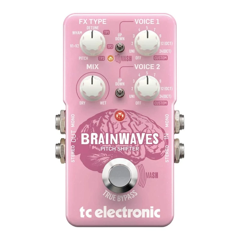 TC Electronic BRAINWAVES PITCH SHIFTER Exceptional Pitch Shifter with Studio-Grade Algorithms, 4 Octave Dual Voices and Groundbreaking MASH Footswitch, Compatible with PC and Mac