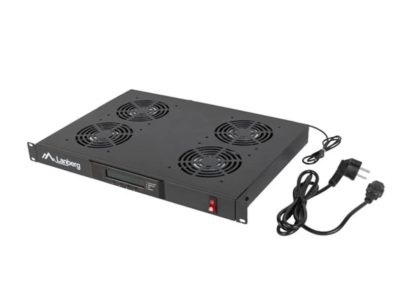 Lanberg Panel VENTILACION LCD 4 Fans THERMOSTAT 230V 1U Rack 19 Black