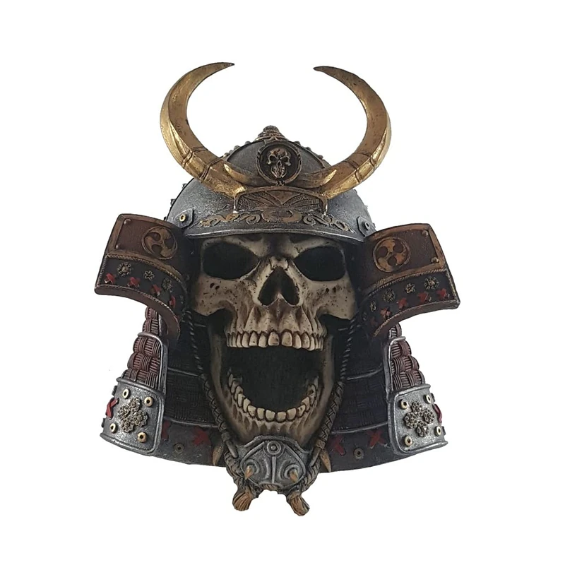 Nemesis Now Kabuto Skull 26.6cm Wall Plaque, Resin, Ivory, One Size - Image 1