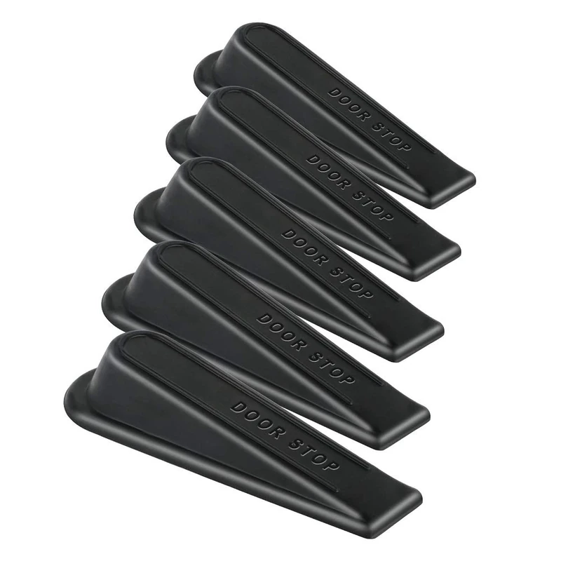 Rubber Doorstop Wedge Suitable for All Floors Non-Scratching and Anti-Slip Design (5 Packs)