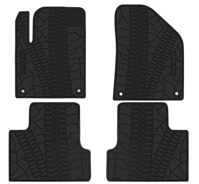 San Auto Car Floor Mat for Jeep Cherokee 2014 2015 2016 2017 2018 2019 2020 2021 Custom Fit Rubber Auto Liners Set All Weather Protection Heavy Duty Odorless Full Black